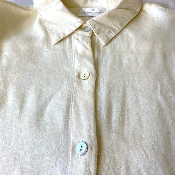 Soft Surroundings Button Front Long Sleeve Tunic Top XL Tencel Rayon Cut 7322 - Picture 9 of 10